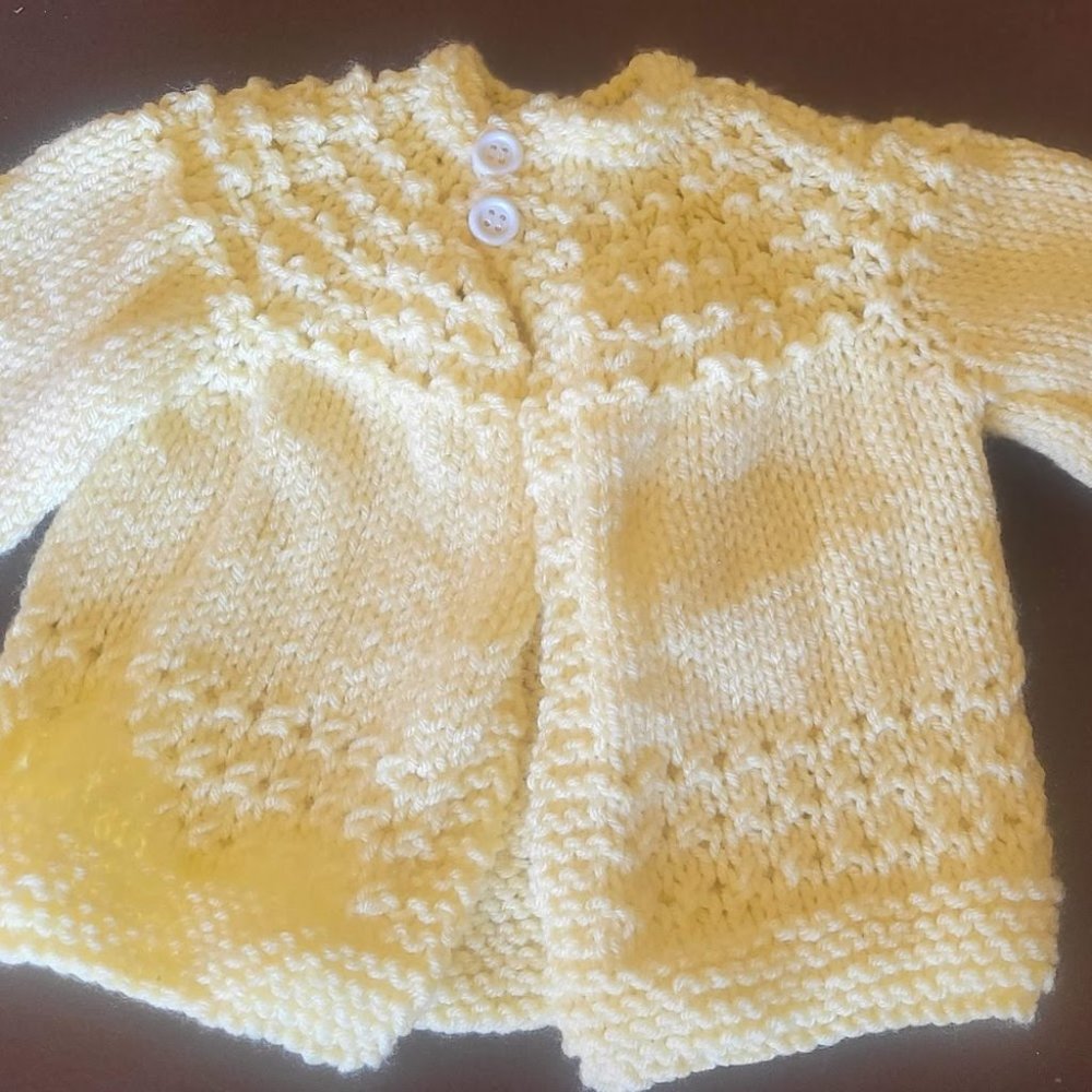 New, Easter,Yellow, handmade crocheted baby sweater